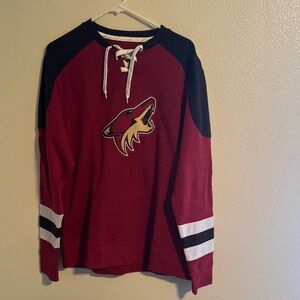 Majestic Red and Black Arizona Coyotes Hockey Sweatshirt